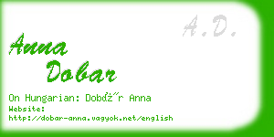 anna dobar business card